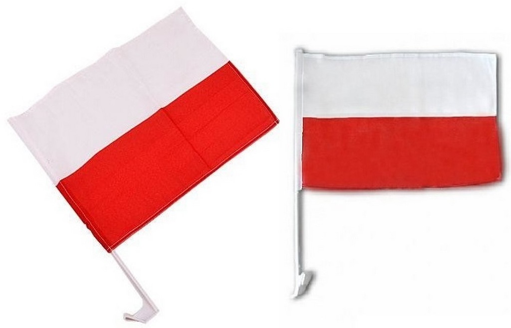 FLAGA POLSKA na SAMOCHÓD chorągiewka AUTO uchwyt