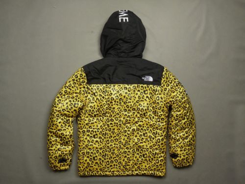 Supreme The North Face Nuptse Jacket Leopard box logoTaxi yellow *L*