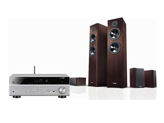 Kino domowe YAMAHA RXV483T + NSF51 + NSP51 Orzech