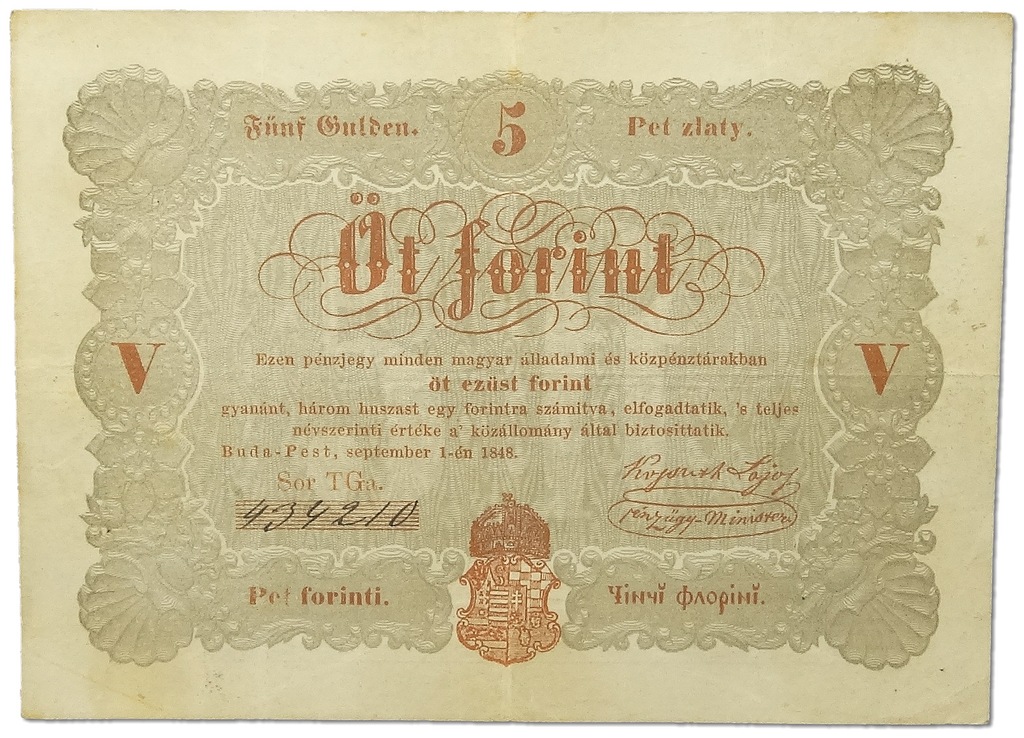 18.Węgry, 5 Forintów 1848, P.S116.b, St.3