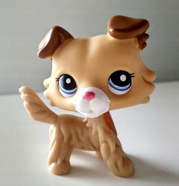 Littlest Pet Shop #2542 żółta collie LPS unikat