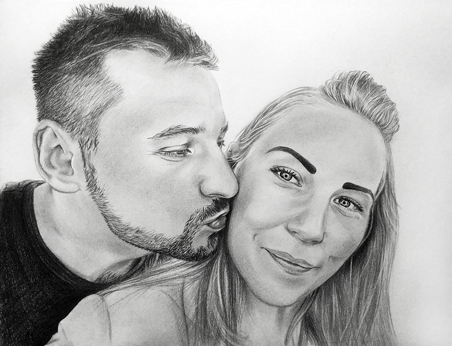 Portret Portrety ze zdjęcia 1-3 os. na A3 Rysunek