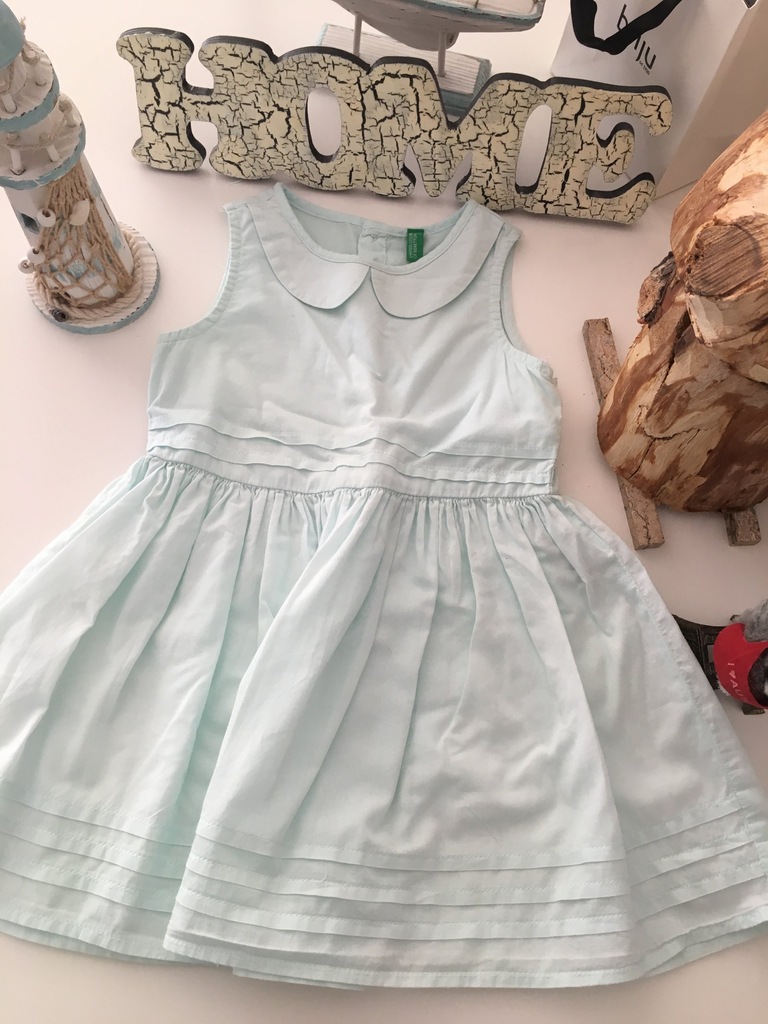 BENETTON SUPER ŚLICZNA sukienka 1-2 lata 90 cm