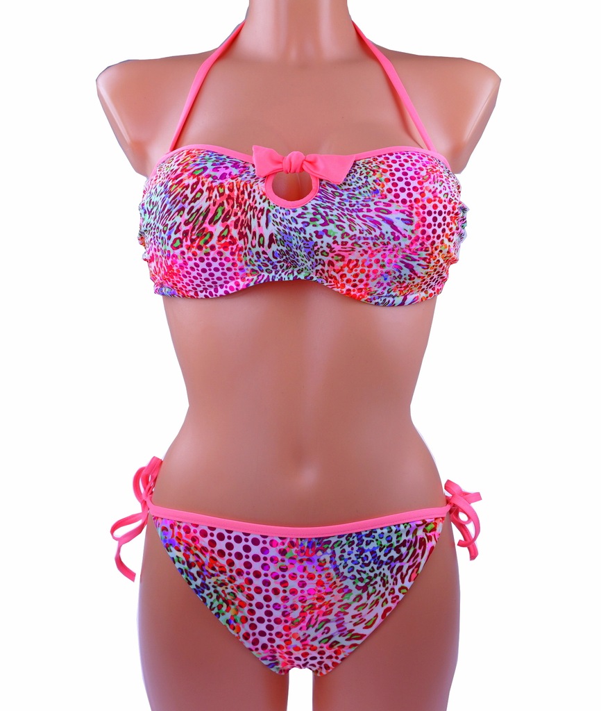 CALZEDONIA KOSTIUM KĄPIELOWY FLUO USZTYWNIAN 75B/L
