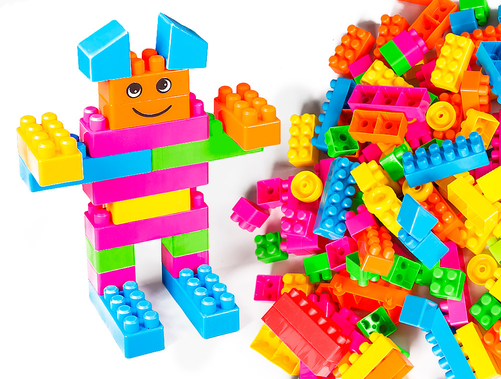 EDUKACYJNE DUŻE KLOCKI PLASTIKOWE W WIADERKU 136SZ