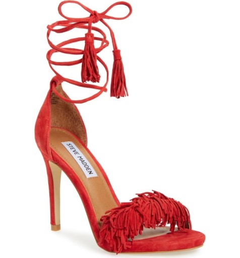 Szpilki czerwone pompon Steve Madden sassey roz 40