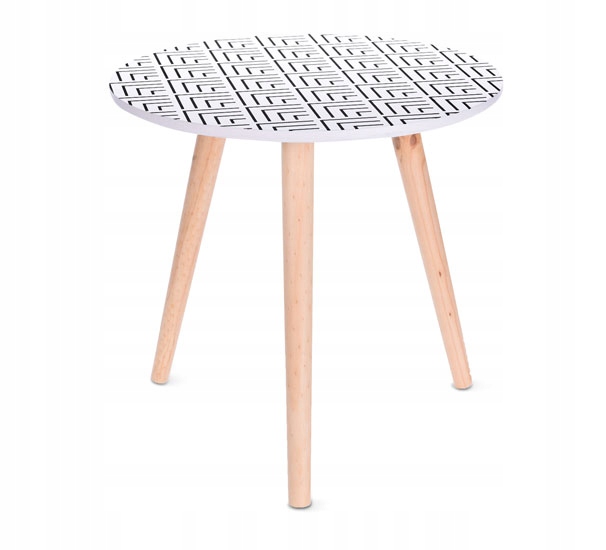 Okrągły mały Stolik kawowy ława 40 cm Loft biały