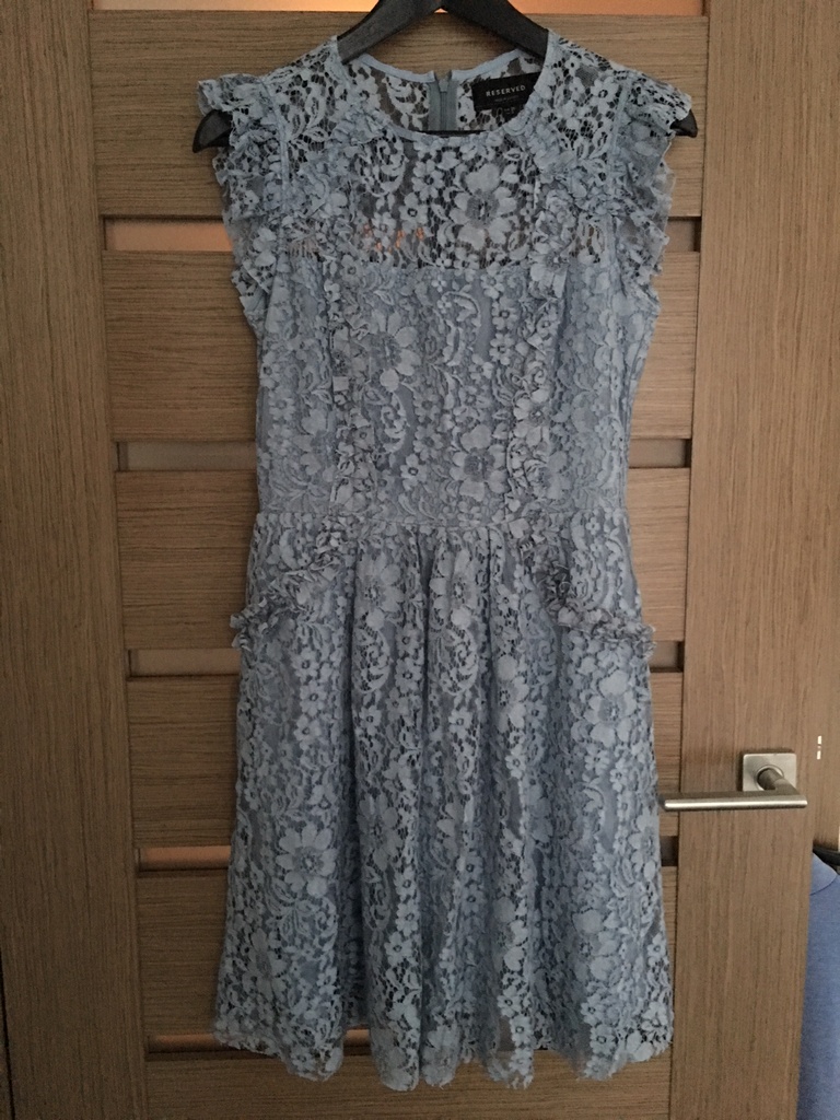 Sukienka koronkowa Reserved ślub S, 36 niebieska