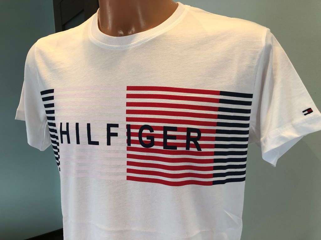 T-Shirt Męski Biały Bawełna Tommy Hilfiger 3XL