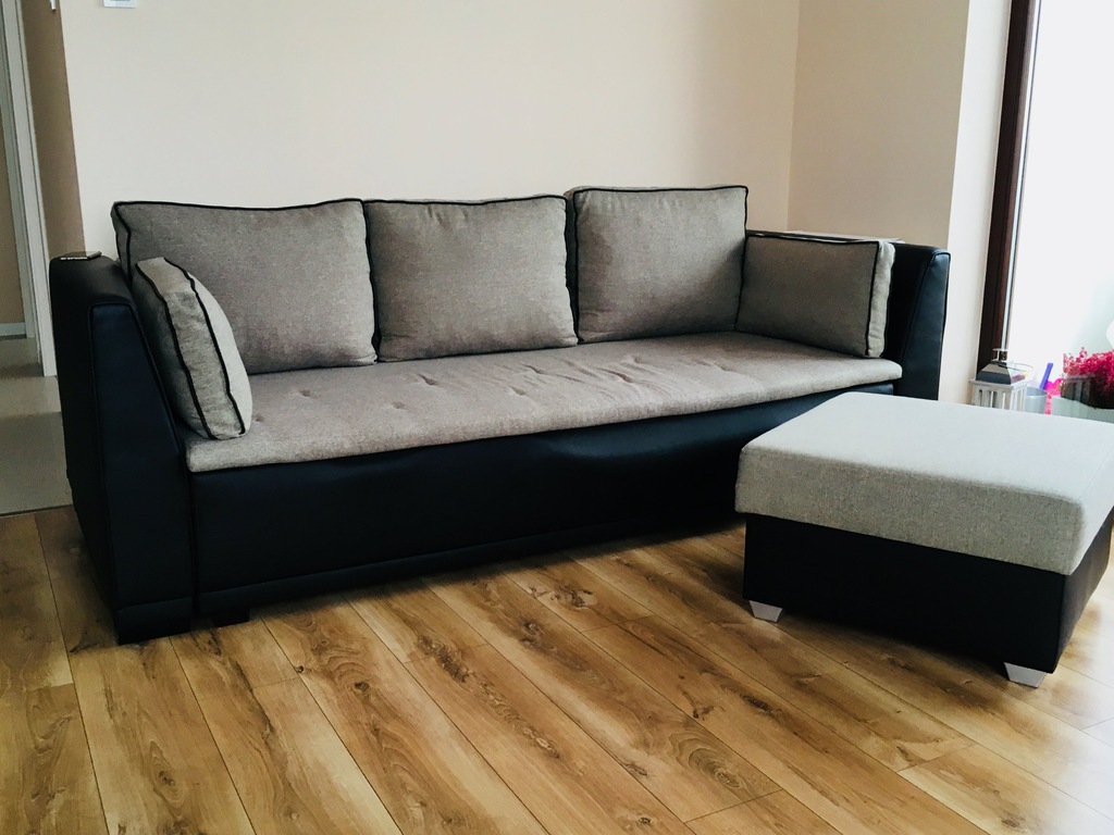 Sofa trzyosobowa Davio Agata Meble + pufa