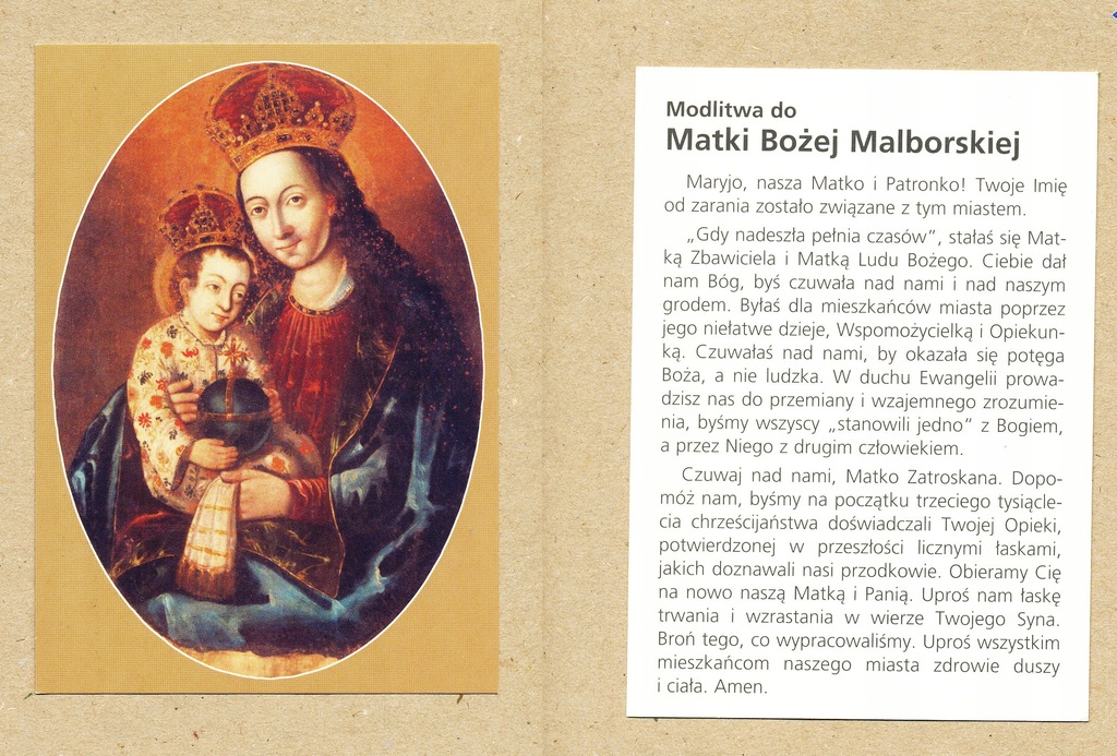 OBRAZEK MATKA BOŻA MALBORSKA modlitwa
