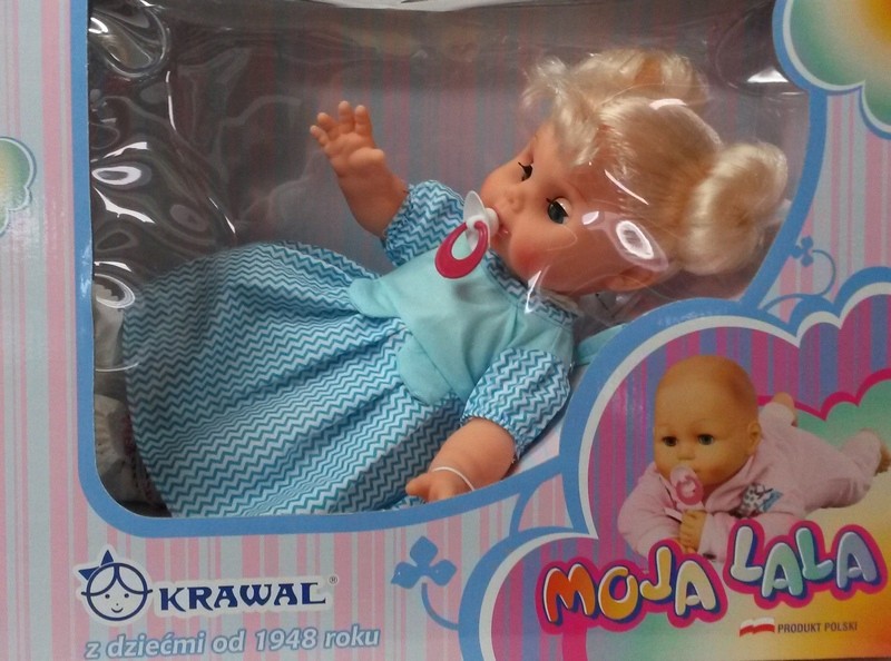 LALKA NIEMOWLAK ASIA NIEBIESKA 40cm KRAWAL POLSKA