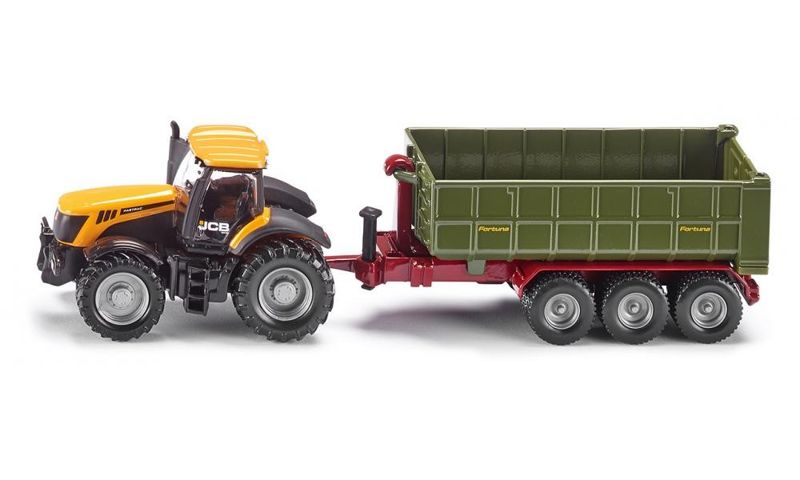 SIKU 1855 JCB TRAKTOR Z OWARTYM KONTENEREM METAL