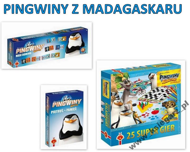 KARTY+25 SUPER GIER +DOMINO PINGWINY Z MADAGASKARU
