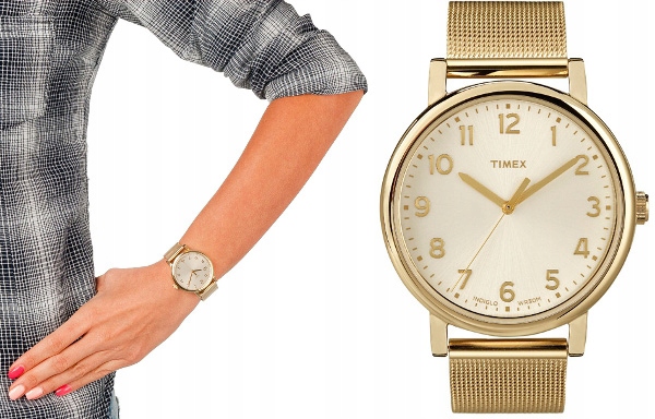WROCŁAW zegarek Timex T2N598 CASUAL ZŁOTY INDIGLO