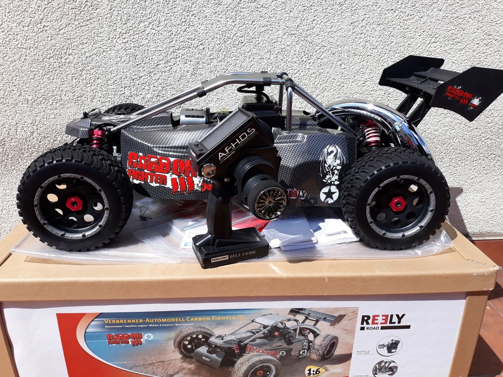 RC Reely Carbon Fighter 3 1:6 Benzyna jak NOWY! - 7478724685 - oficjalne  archiwum Allegro