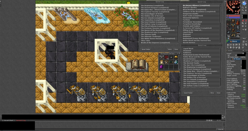 Tibia Secura 300+ Royal Paladin PACC EQ Questy BCM