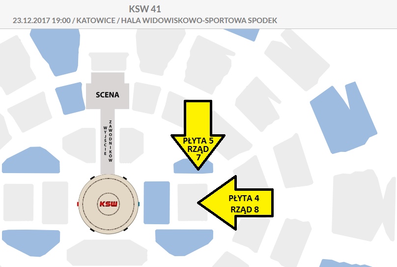 BILET-Y GALA KSW 41 HALA SPODEK - KATOWICE - PŁYTA