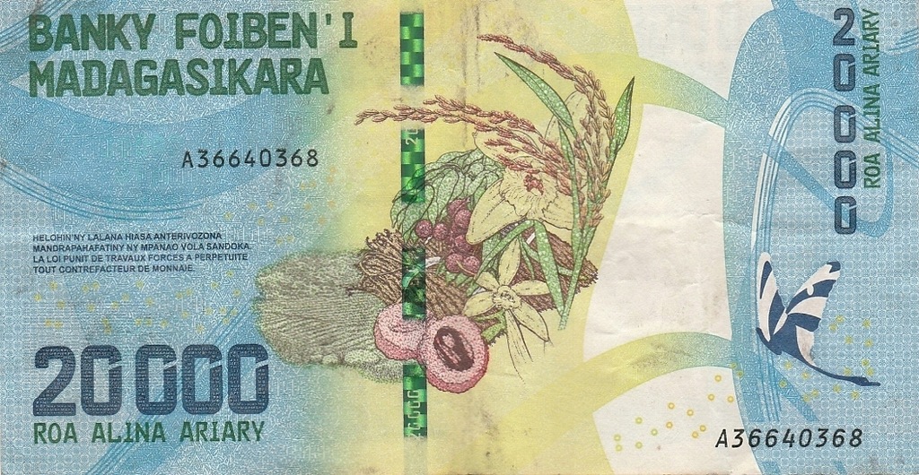 Madagaskar banknot 20000 ariary WALUTA