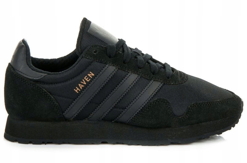 Czarne Skórzane Buty Damskie Trampki Adidas r.36