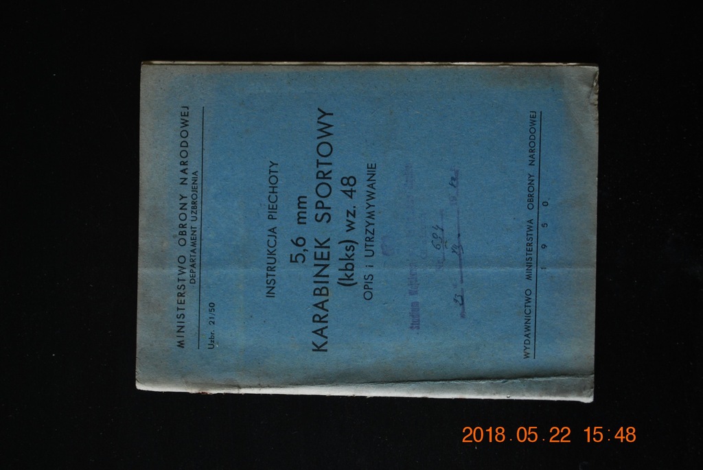 Instrukcja piechoty 5,6 mm Karabinek sportowy 1950