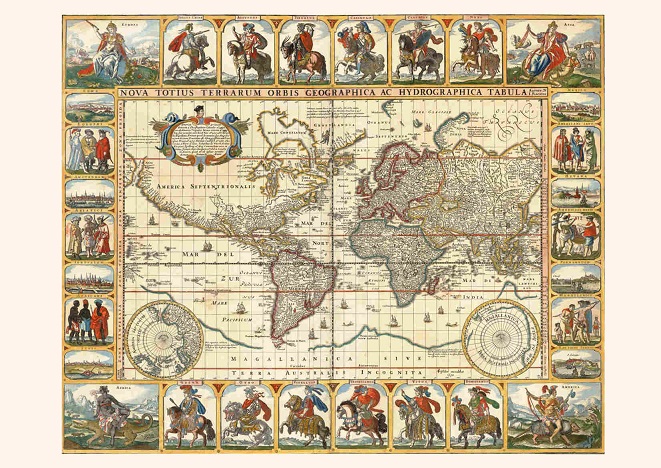 1600 Piękna mapa ŚWIATA A4