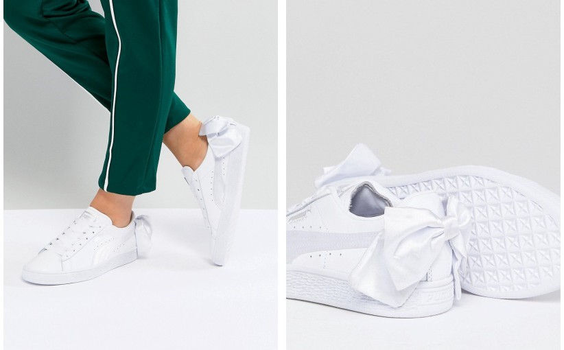 05A#A12*PUMA SUEDE BIAŁE BUTY Z KOKARDĄ 35,5 I00