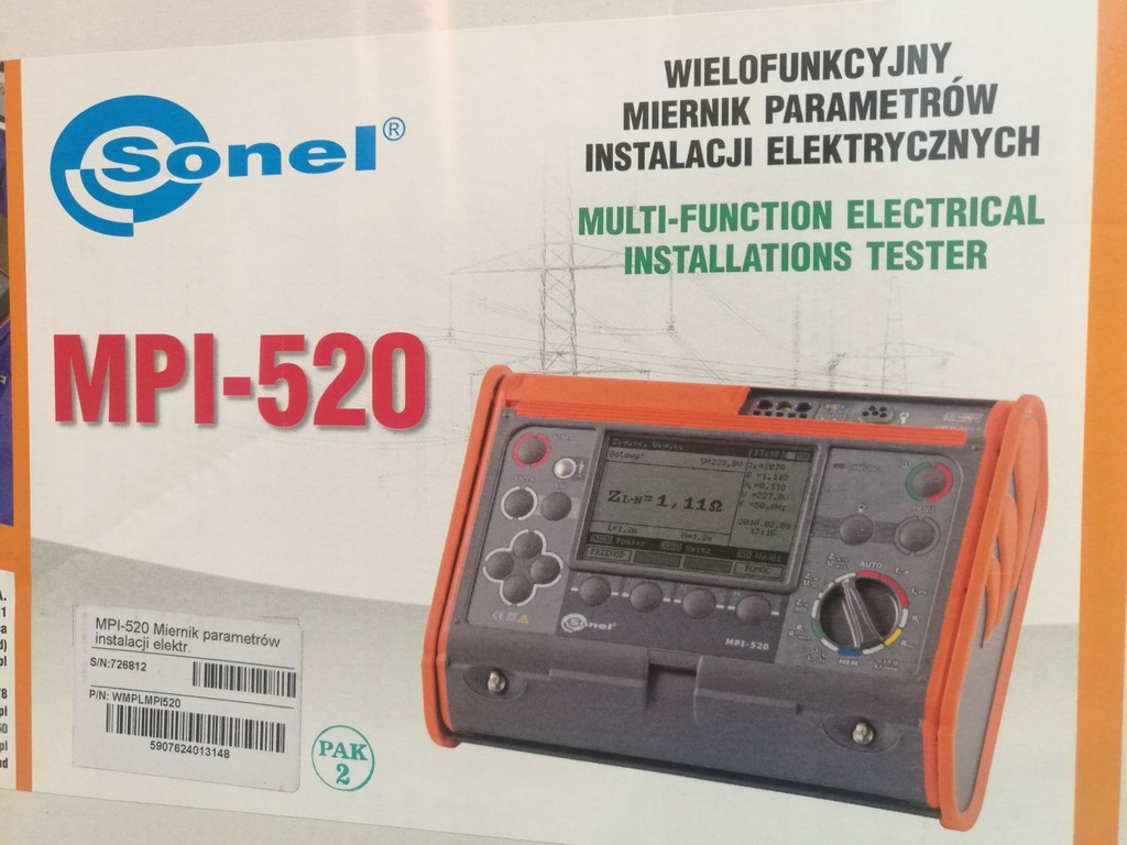 NOWY Sonel MPI-520 - miernik parametrów instalacji