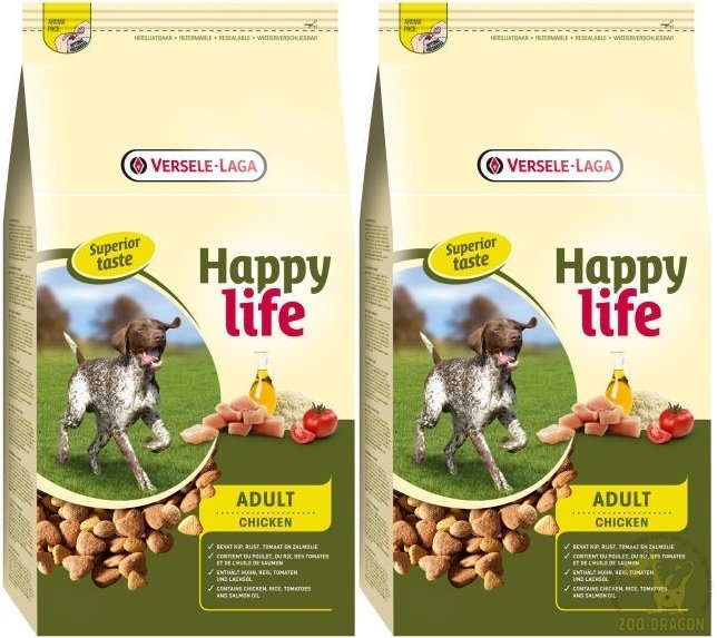 HAPPY LIFE ADULT CHICKEN 2x15KG +2 PUSZKI+DOSTAW