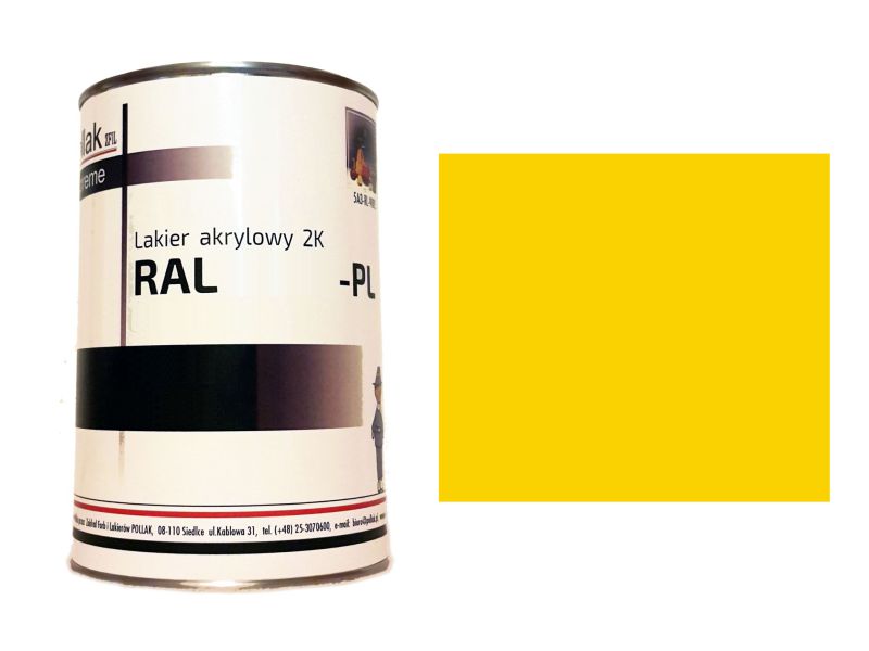 Lakier Akrylowy 2K RAL 1023 ŻÓŁTY OSTRZEGAWCZY 4 L