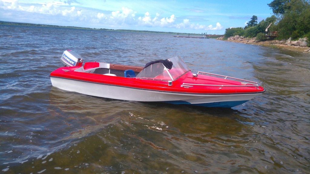 ŁÓDŹ MOTOROWA MOTORÓWKA EVINRUDE 30KM + PRZYCZEPA