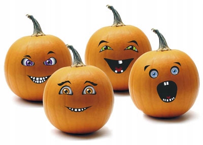 Naklejki na dynie Halloween 4 szt. wesoła dynia