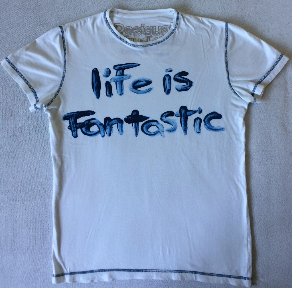 T-shirt Desigual r. M Life is Fantastic idealny