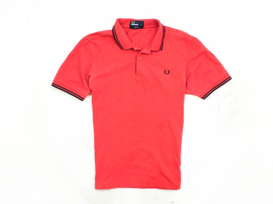 P Fred Perry Koszulka Polo Męska Bawełna Red roz M