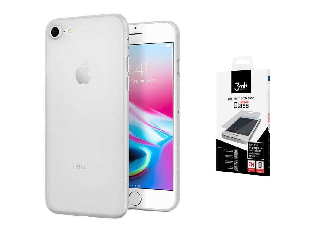 Etui Spigen Airskin Clear Apple iPhone 7/8 +Szkło