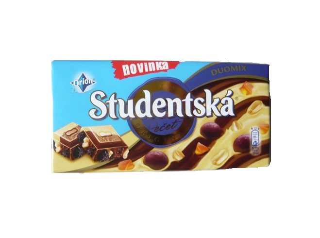 Czekolada Studencka DUO mleczna+biała 180g Czechy