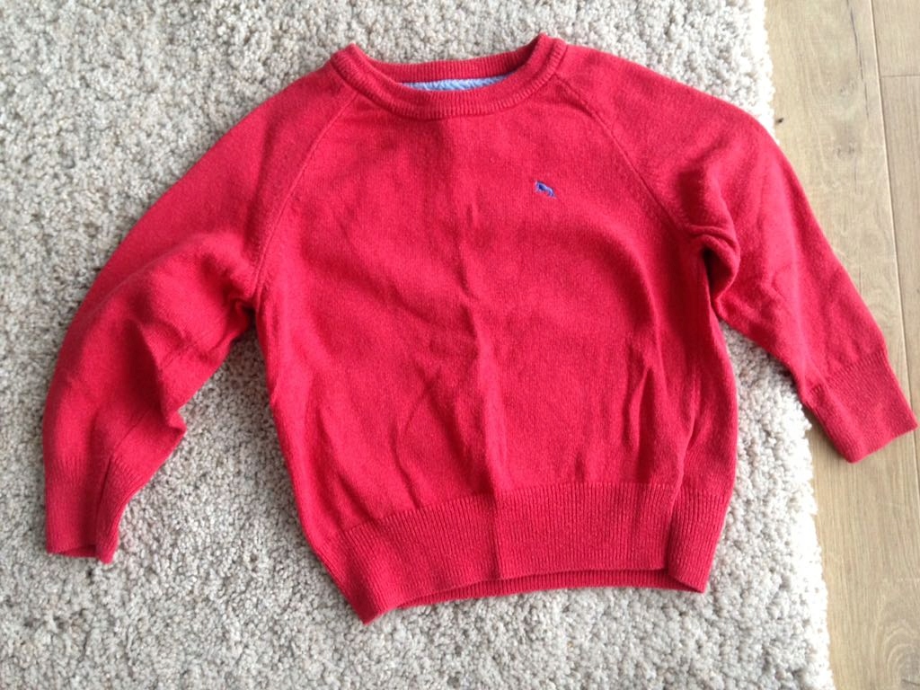 Sweter sweterek czerwony H&M 86 92 z wełną