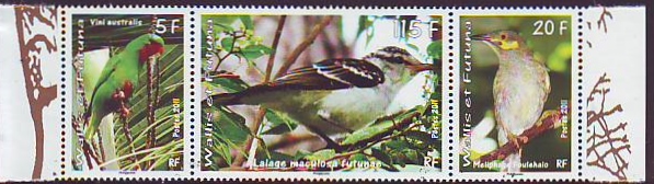 Wallis et Futuna 1025-1027**, pasek, 2011 r. Ptaki