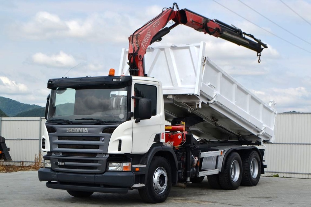 Scania P380 Wywrotka 5,20 m + HDS 6x4 Bordmatic!