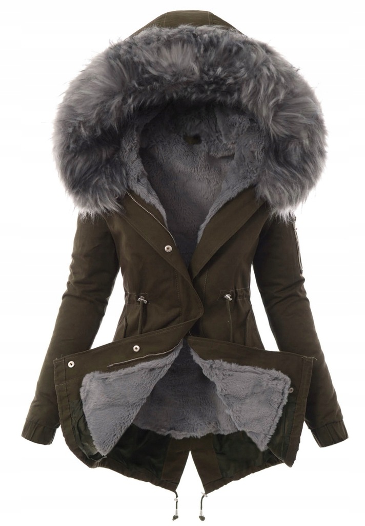3009 damska parka kurtka 2w1 zimowa zielona 3009 damska parka kurtka 2w1 zimowa zielona