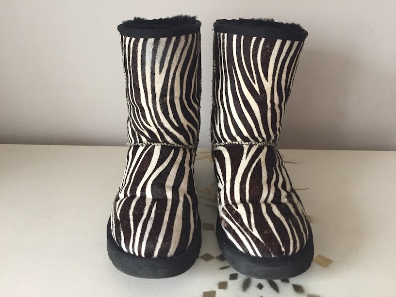 UGG zimowe buty śniegowce skórzane zebra 38