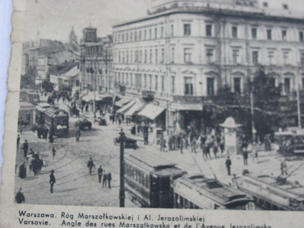 1936-WARSZAWA- Marszałkowska-Jerozolimskie TRAMWAJ