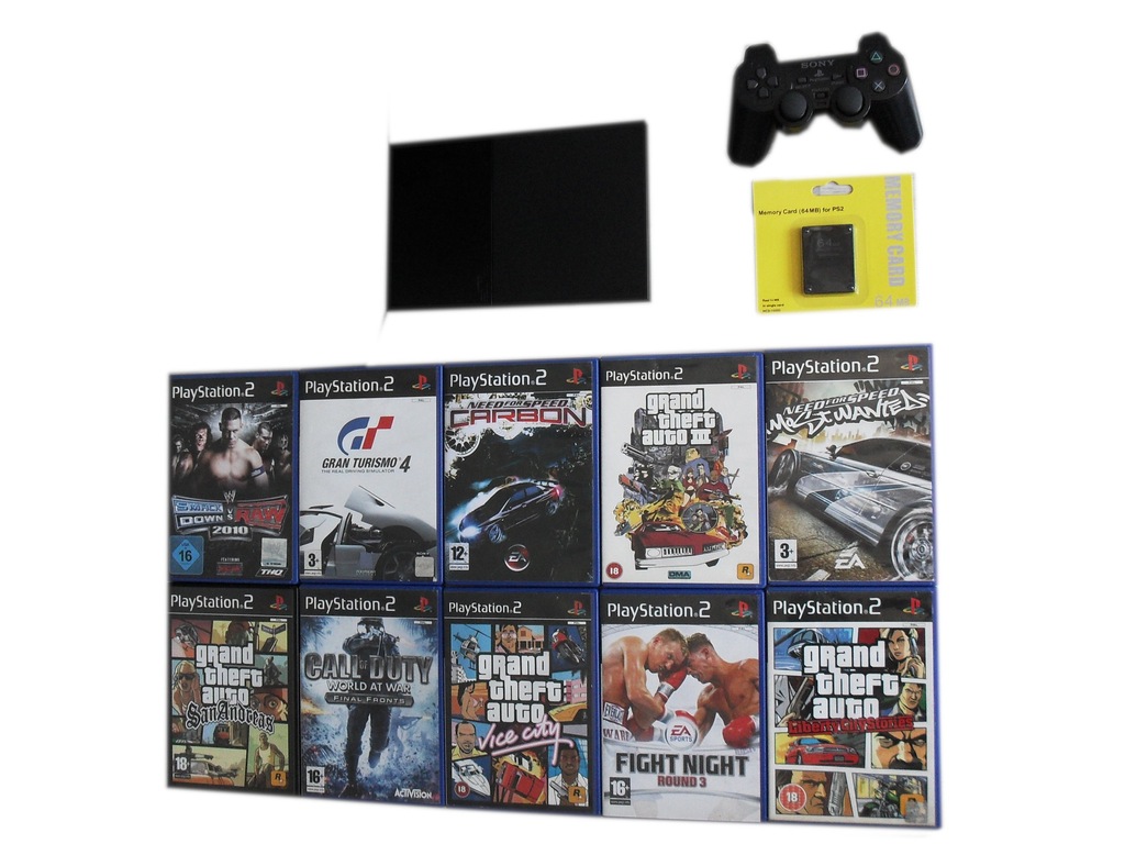 PS2 + GTA CARBON SAN ANDRAS MOST WANTED SMACK DOWN