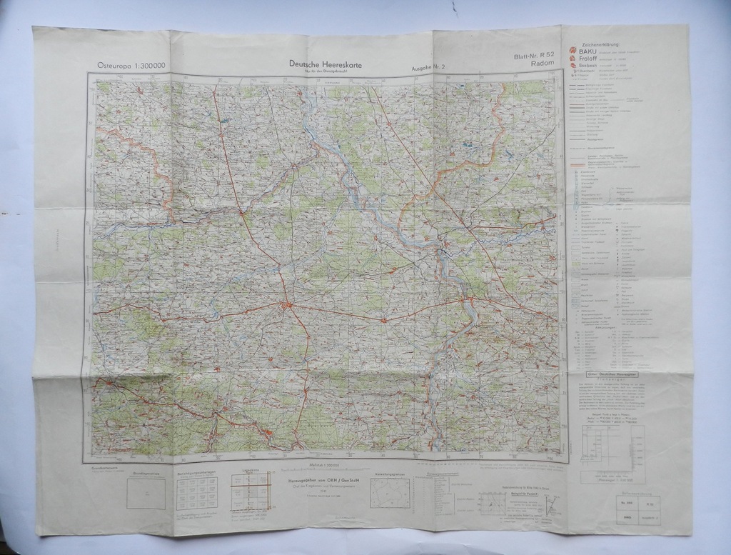RADOM, GARWOLIN, GRÓJEC -MAPA SZTABOWA WH/SS- 1944