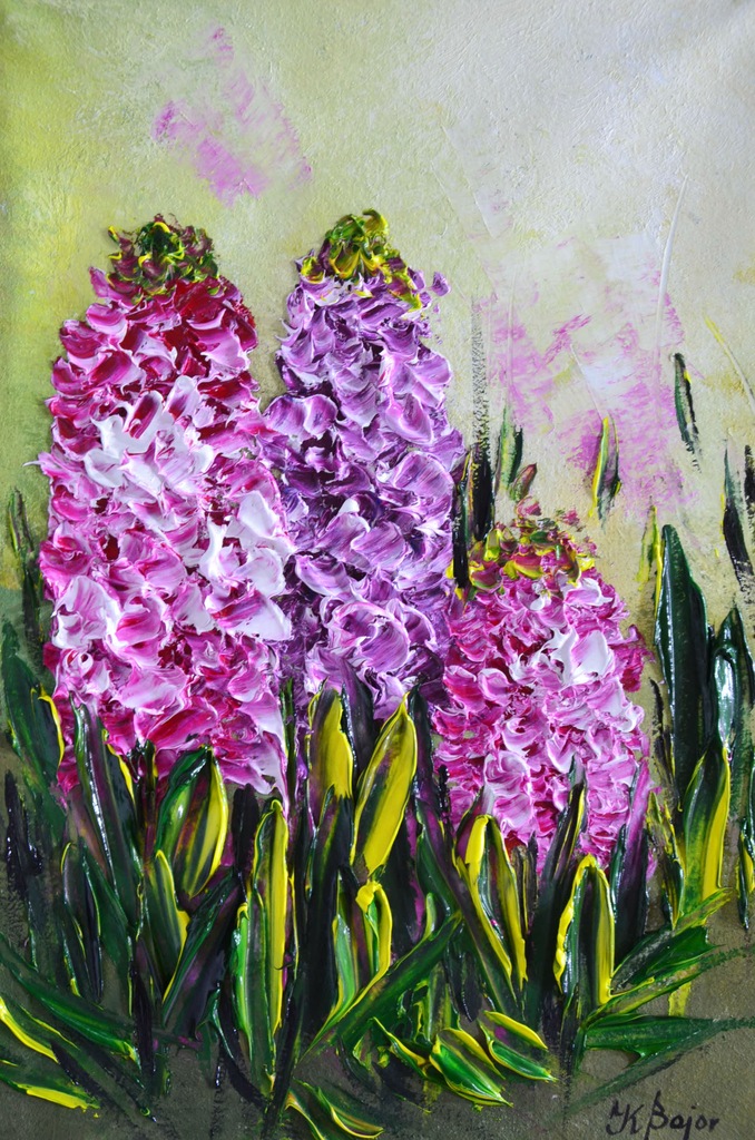 K. BAJOR HIACYNT OBRAZ OLEJNY 20X30 BCM