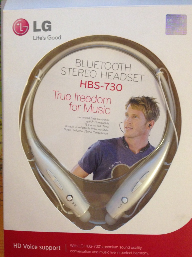 ZESTAW SŁUCHAWKOWY SŁUCHAWKI BLUETOOTH LG HBS-730