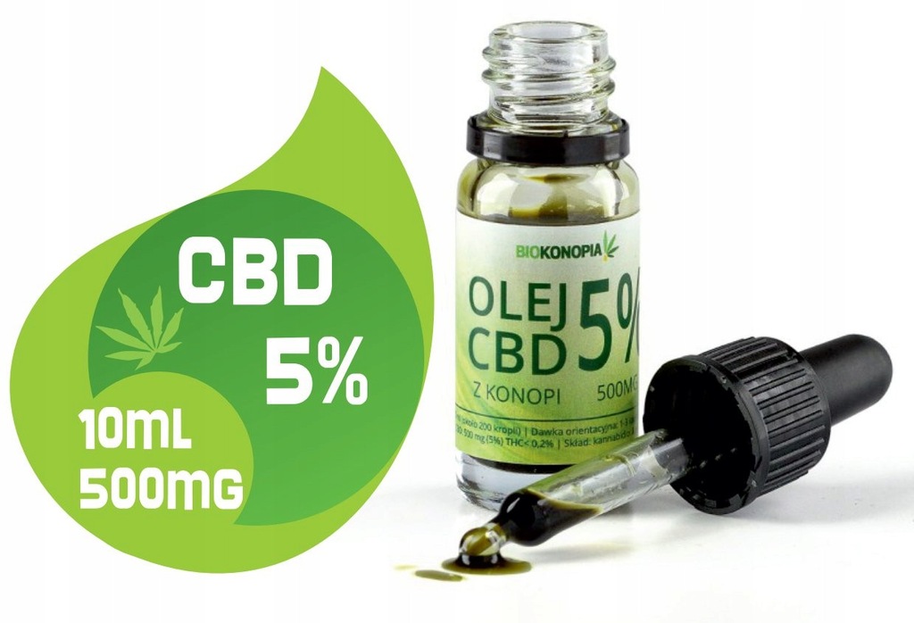  OLEJ  Z  KONOPI  5 500mg CBD 10ml OLEJEK KONOPNY BIO 