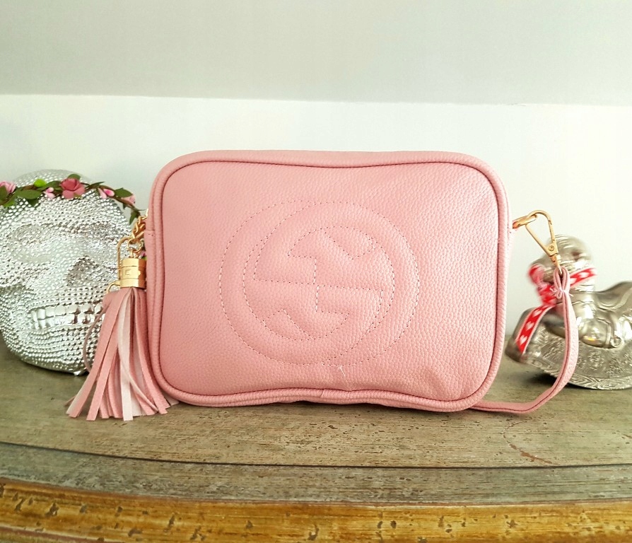 Torebka pudrowy róż wzór Gucci nowa