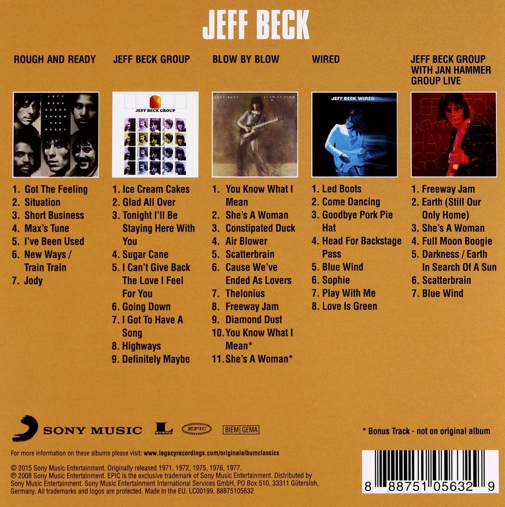 JEFF BECK ORIGINAL ALBUM CLASSICS 5CD BOX SET !!! - 7342227268 ...