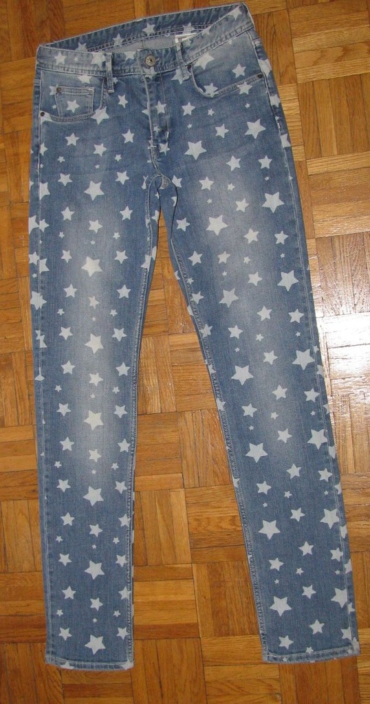 DENIM by H&M spodnie w gwiazdki rozm.150 cm